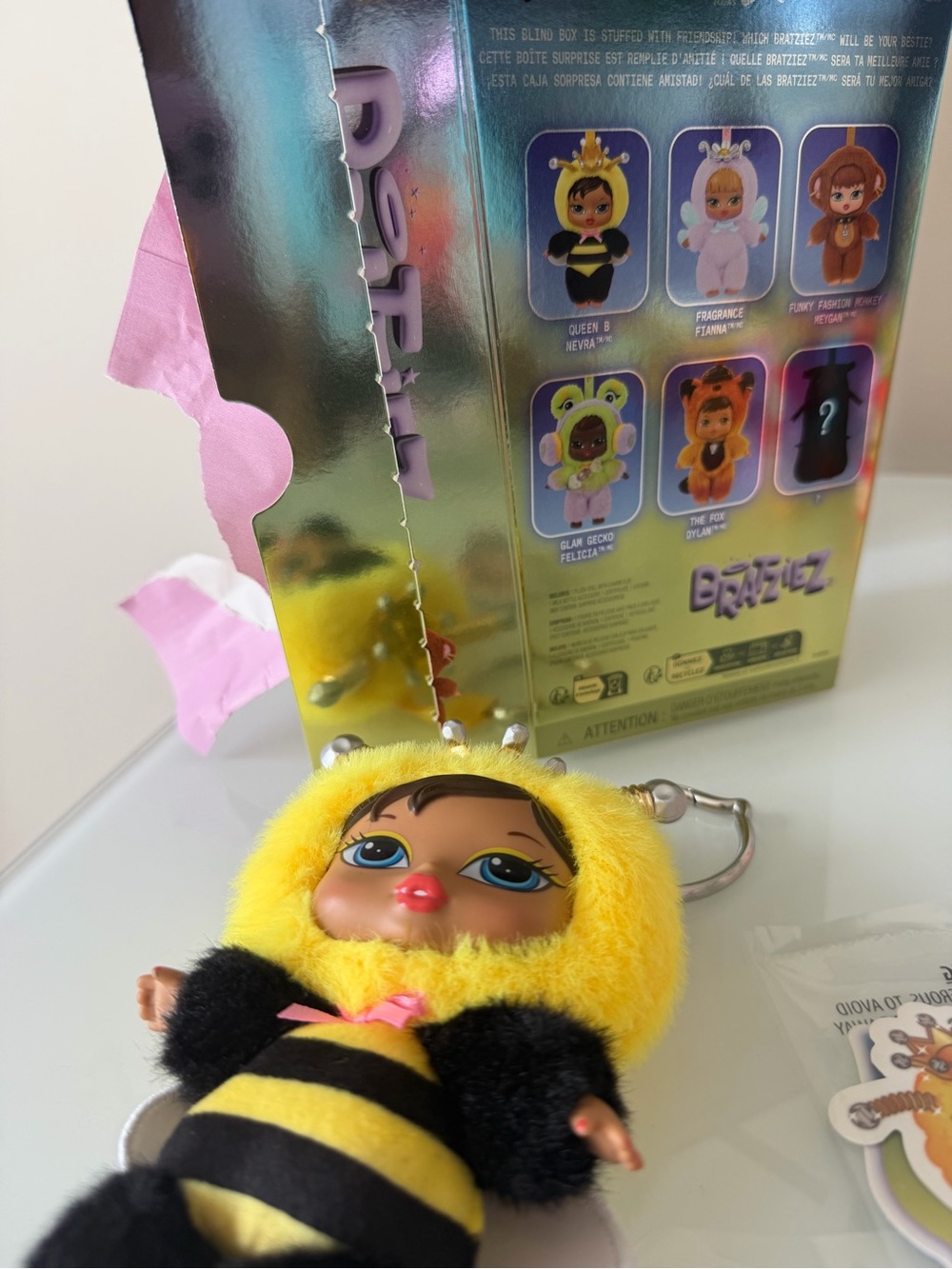Bratz Bratziez Bee Queen B Nevra bag charm Keychain blind box plush doll - Picture 4 of 9
